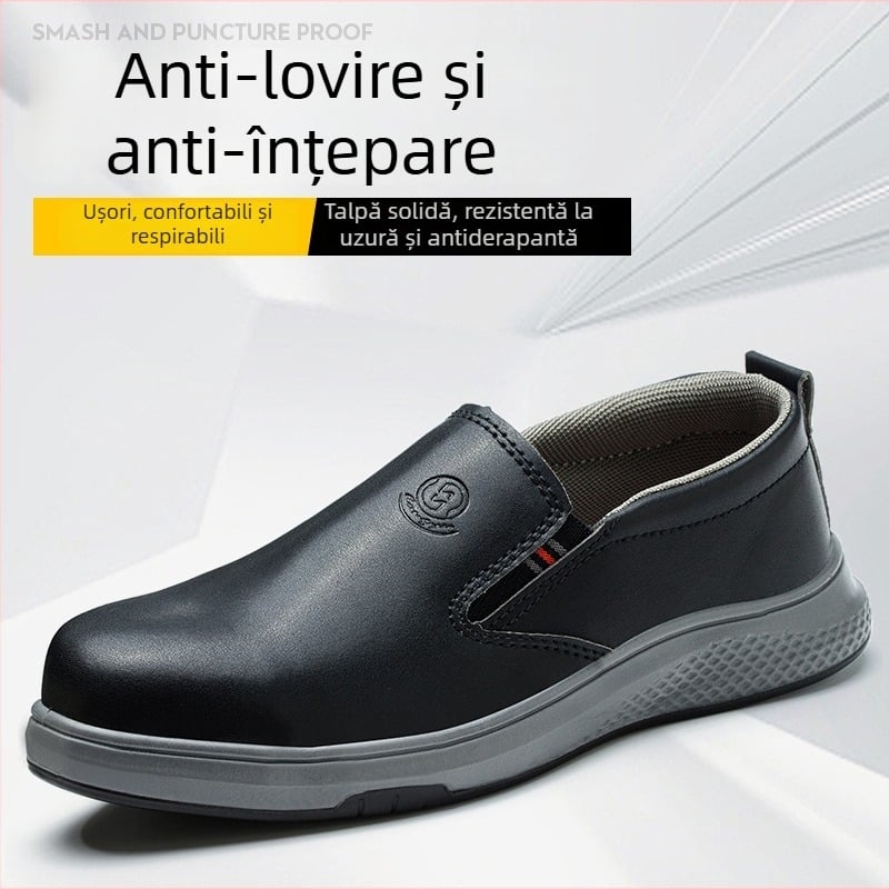 Pantofi de protecție anti-statice pentru bărbați și femei, alb-negru, rezistenți la lovire și perforare, talpă solidă, antiderapant și respirabili