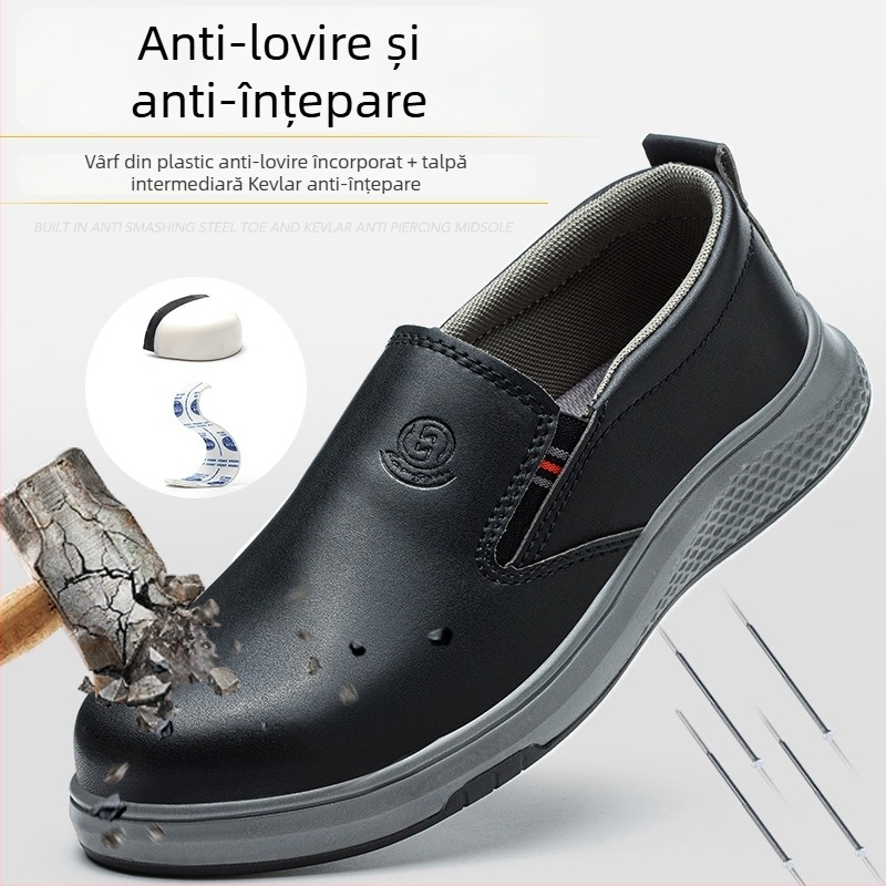 Pantofi de protecție anti-statice pentru bărbați și femei, alb-negru, rezistenți la lovire și perforare, talpă solidă, antiderapant și respirabili