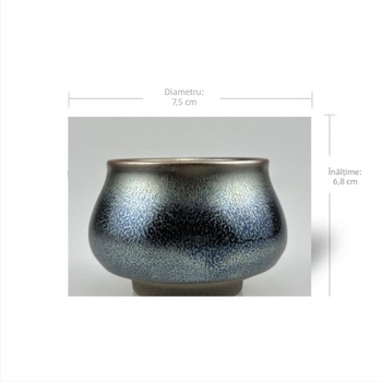 Ceai Blue Kirin Jianzhan, ceașcă de ceai cu formă Buddha Belly, ceramică Jianyang din Fujian, manufactură manuală, capacitate mare