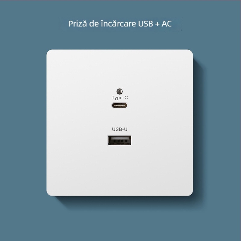 Panou priză Type-C cu încărcare rapidă, lângă pat, USB 20W pentru Android și iPhone