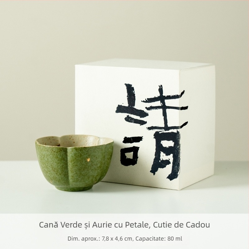 Ceașcă de ceai din porțelan cu petale aurii în cutie cadou, pentru uz casnic, stil chinezesc nou