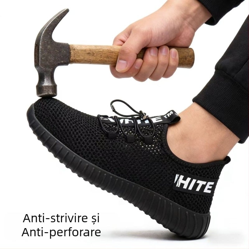 Pantofi de protecție pentru bărbați, vară, din plasă respirabilă, protecție împotriva loviturilor și înțepărilor, ușori și confortabili