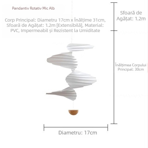 Pandantiv decorativ suspendat, cu flux de aer învârtitor, clopoțel de vânt silențios, pentru locuințe în stil nordic, interior sau balcon