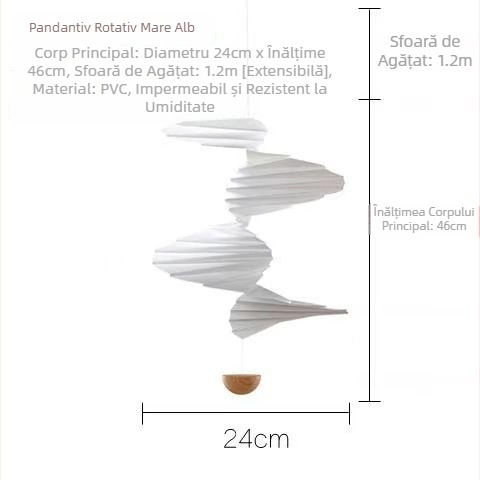Pandantiv decorativ suspendat, cu flux de aer învârtitor, clopoțel de vânt silențios, pentru locuințe în stil nordic, interior sau balcon
