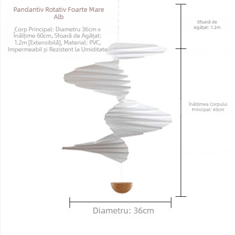 Pandantiv decorativ suspendat, cu flux de aer învârtitor, clopoțel de vânt silențios, pentru locuințe în stil nordic, interior sau balcon