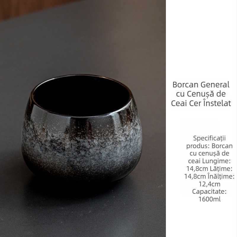 Set ceramic pentru ceremonial de ceai, mare, cu recipient de apă, spalător pentru pensule, bol de ceai și bazin de ceai pentru uz casnic