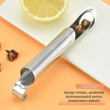 Infuzor de ceai din oțel inoxidabil, filtru tubular în formă de țeavă pentru frunze de ceai