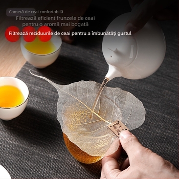 Infuzor de ceai cu frunză Bodhi, stil japonez, din oțel inoxidabil și cupru