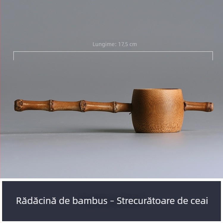 Filtru natural pentru ceai din rădăcină de bambus, realizat manual, accesoriu din bambus creativ, infuzor termic izolant