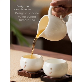 Yipinqiantang cupă Gongdao din porțelan pentru uz casnic, set de ceai alb mare în stil japonez, ustensile Gongfu cu divizor de ceai