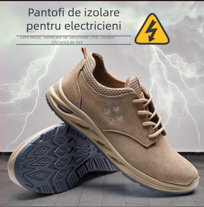 Pantofi izolați pentru electricieni, 6 kV, talpă ușoară, protecție la șoc și perforare, încălțăminte de siguranță pentru șantiere