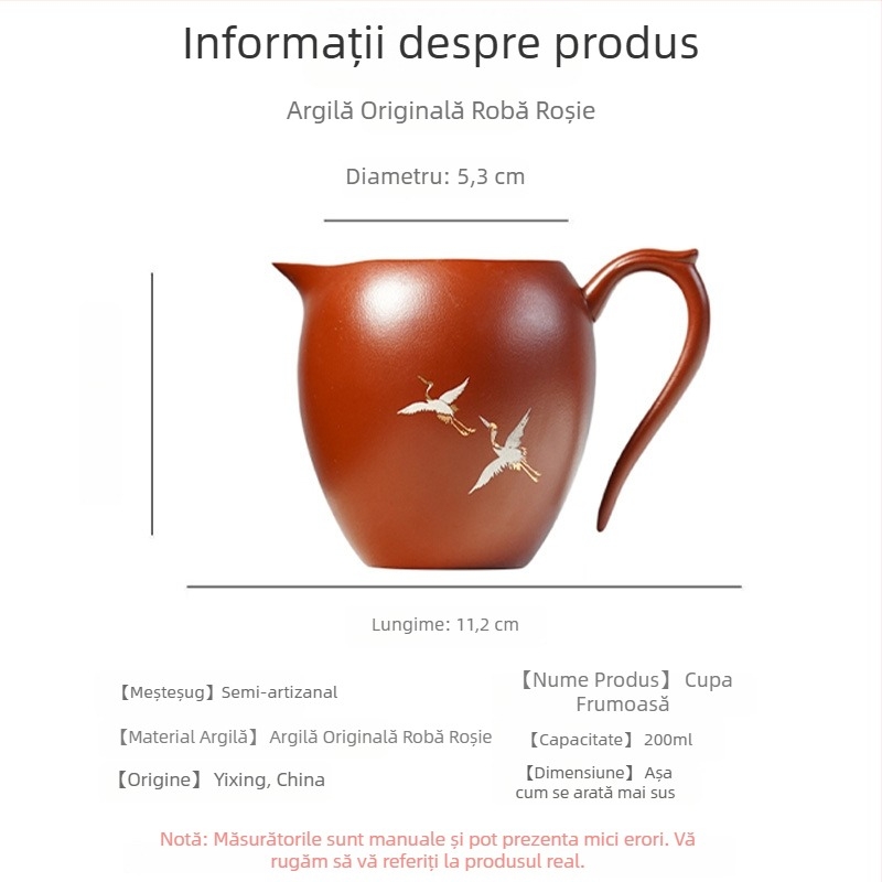 Ceașă de ceai din lut mov, set Kung Fu pentru uz casnic, separator pentru ceai, realizată manual