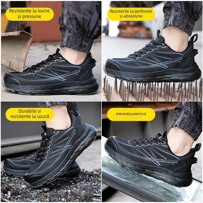 Pantofi de lucru unisex, cu protecție împotriva loviturilor și perforării, izolați, antiderapți, confortabili și respirabili
