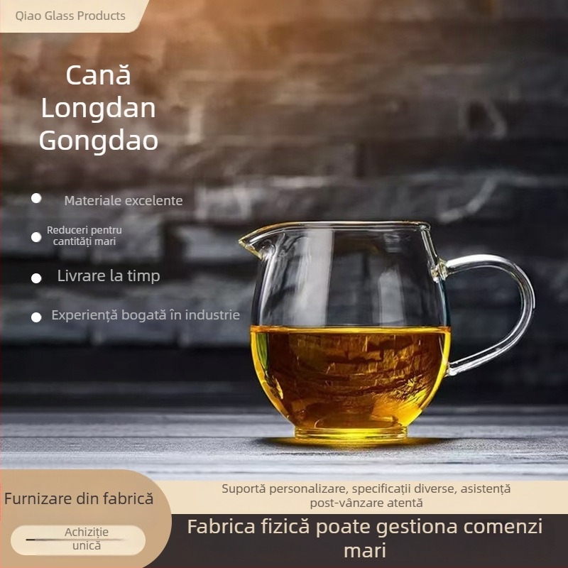 Ceșuță de ceai de uz casnic, compactă, din sticlă borosilikată de înaltă calitate, mică ceașcă rotundă pentru turnare uniformă