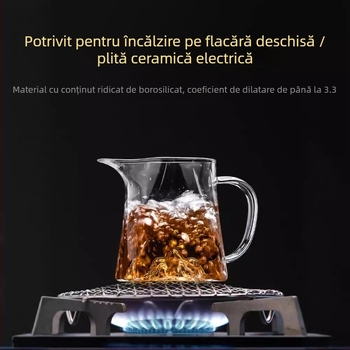 Ceainic din sticlă borosilicată, cu filtru integrat și separator, pentru infuzarea ceaiului, cu mandarin verde mic