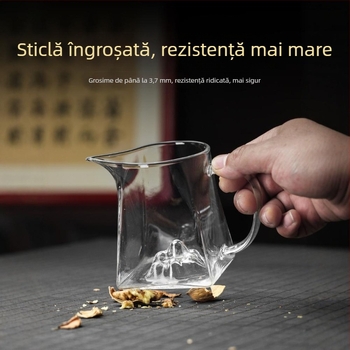 Ceainic din sticlă borosilicată, cu filtru integrat și separator, pentru infuzarea ceaiului, cu mandarin verde mic