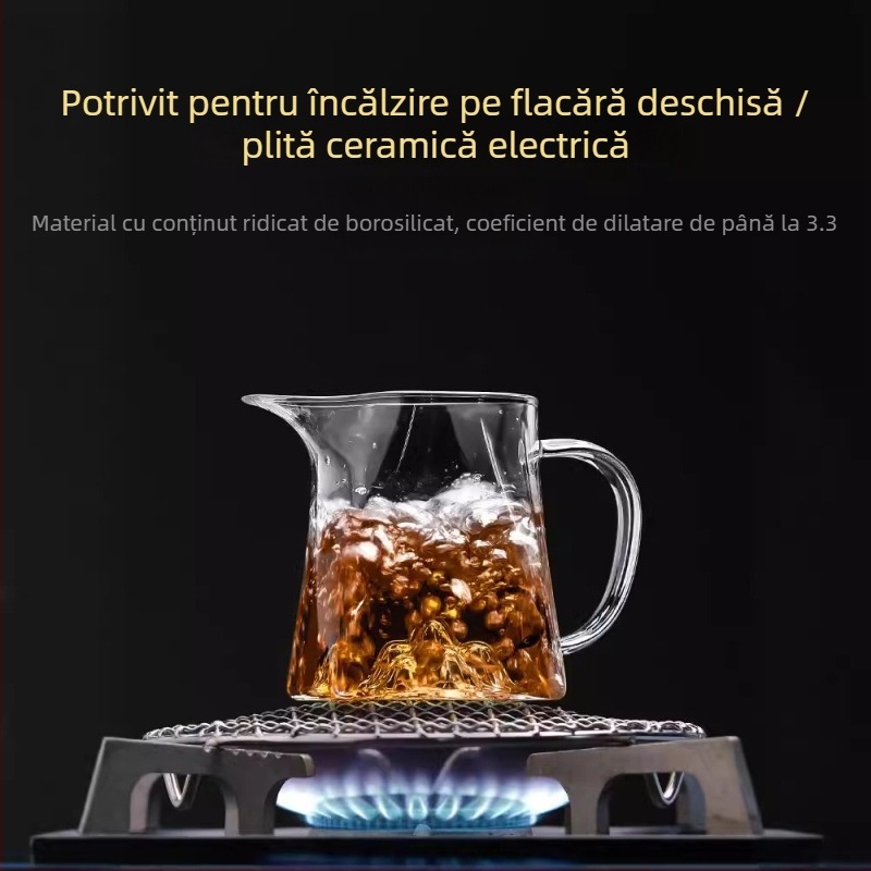 Ceainic din sticlă borosilicată, cu filtru integrat și separator, pentru infuzarea ceaiului, cu mandarin verde mic