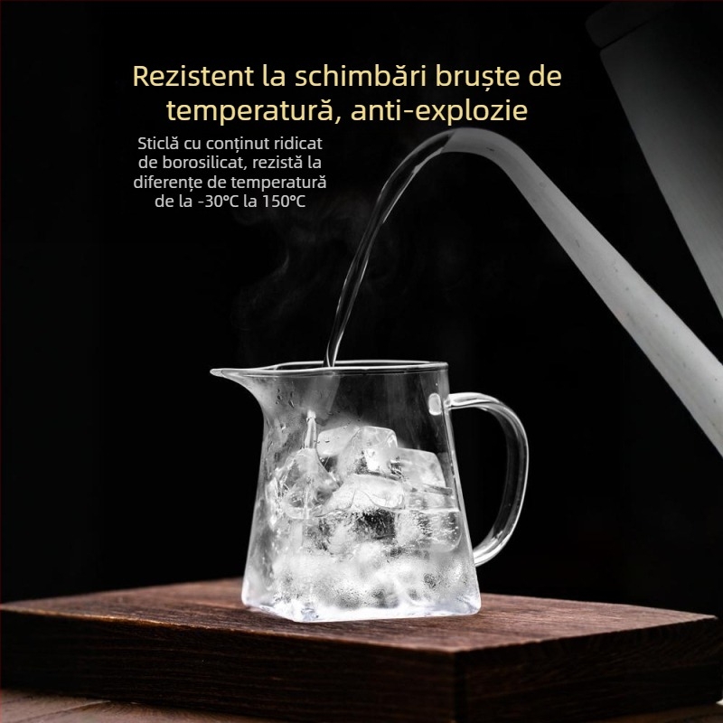 Ceainic din sticlă borosilicată, cu filtru integrat și separator, pentru infuzarea ceaiului, cu mandarin verde mic