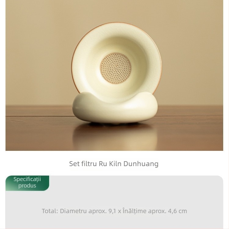 Set Ceramic Filtru Ceai Ru Kiln Dunhuang, Stil Simplu, Accesorii Kung Fu și Filtru de Ceai pentru Uz Casnic