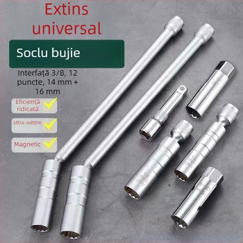 Cheie magnetică universală pentru soclul bujiilor, 14–16 mm, ultra-subțire, demontare și montaj