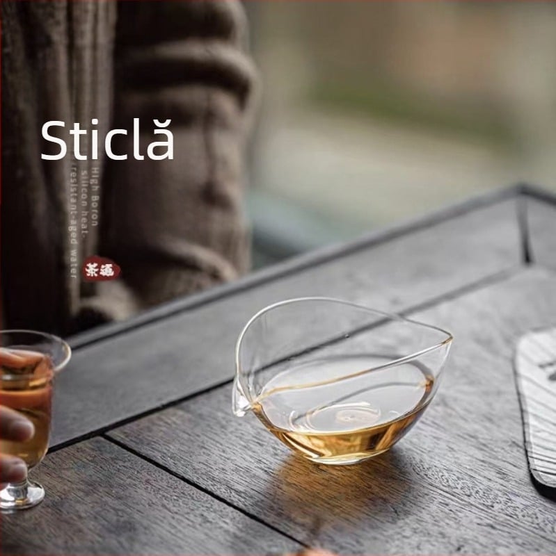 Set Gongfu de ceai din sticlă transparentă, cu cupă de distribuție egală, stil japonez, sticlă rezistentă la temperaturi înalte