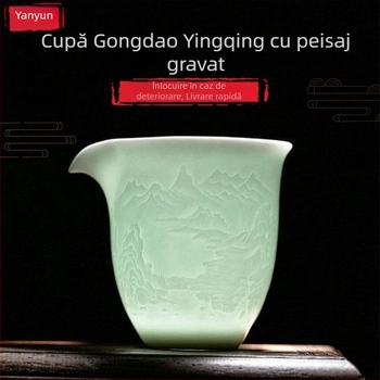 Filtru ceramic pentru ceai și divizor pentru ceremonia Kung Fu, ceașcă cu design peisaj