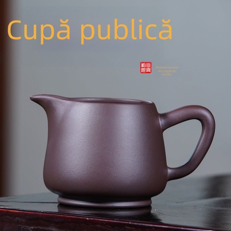 Ceașă de ceai din lut mov, lucrată manual de un maestru, lut mov mineral original