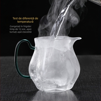 Pahar Gongdao în stil japonez din sticlă borosilicat, parte a unui set Gongfu de ceai