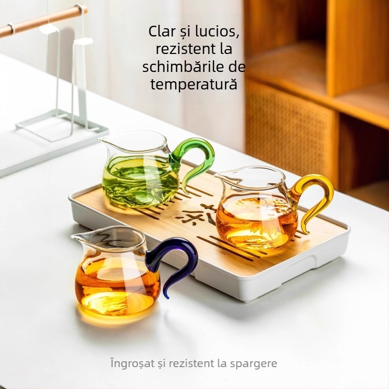 Ceasca de ceai din sticlă, cu filtru și capac, accesoriu transparent pentru set de ceai în stil japonez, filtru de infuzare rezistent la temperaturi
