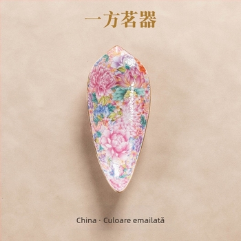 Accesoriu de ceai din ceramică emailată, de înaltă calitate, pentru ceremonia Kung Fu — linguriță de ceai și accesorii decorative pentru ceai, în stil chinezesc