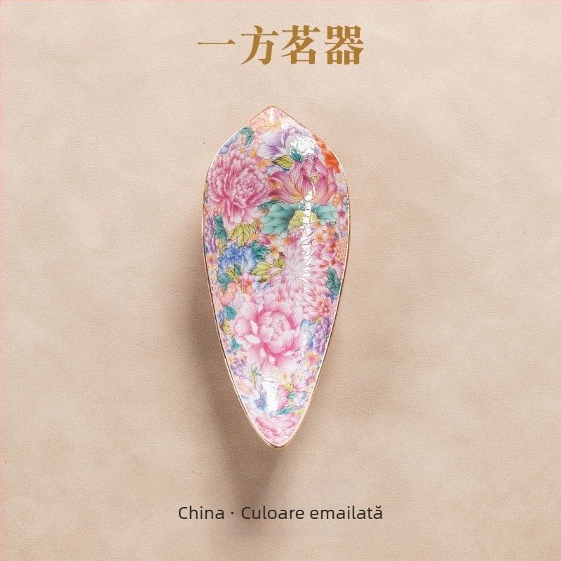 Accesoriu de ceai din ceramică emailată, de înaltă calitate, pentru ceremonia Kung Fu — linguriță de ceai și accesorii decorative pentru ceai, în stil chinezesc