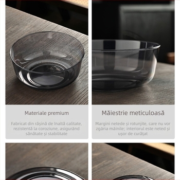 Set de ceai din rășină pentru spălat ceaiuri: rezistent la căldură, transparent, ceainic, cești și boluri, formă rotundă, dimensiuni variate