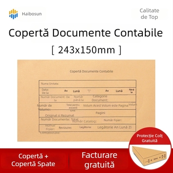 Haiboxin Copertă pentru documente contabile 243×150 mm, hârtie Kraft, legare fișe, colțuri întărite