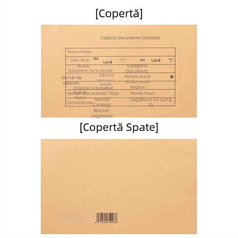 Haiboxin Copertă pentru documente contabile 243×150 mm, hârtie Kraft, legare fișe, colțuri întărite