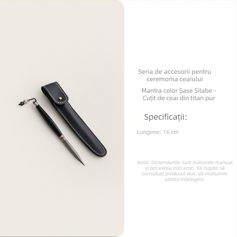 Vârf de ceai din titan pur, în stil chinezesc, deschizător multifuncțional pentru ceai Pu'er – plăci și blocuri, cuțit de ceai elegant și accesorii pentru ceremonia ceaiului