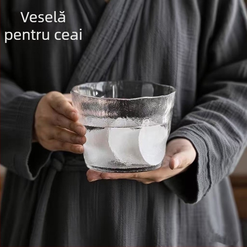Set de spălat ceai din sticlă borosilicat rezistentă la căldură, bazin de spălat și accesorii pentru curățarea ceaiului, stil japonez, mic set de ceai pentru uz casnic