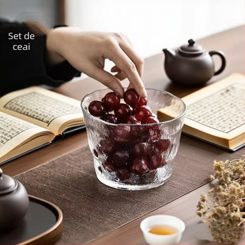 Set de spălat ceai din sticlă borosilicat rezistentă la căldură, bazin de spălat și accesorii pentru curățarea ceaiului, stil japonez, mic set de ceai pentru uz casnic