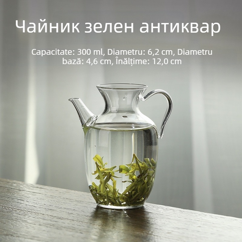 Ceainic pentru ceai verde în stil Song, din sticlă borosilikat, mic ceainic pentru ceai negru și ceai de plante