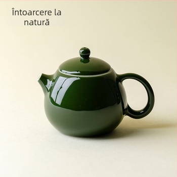 Ceainic ceramic pentru ceai verde cu frunze de bambus, pentru o singură persoană, set de ceai Kung Fu, design modern minimalist