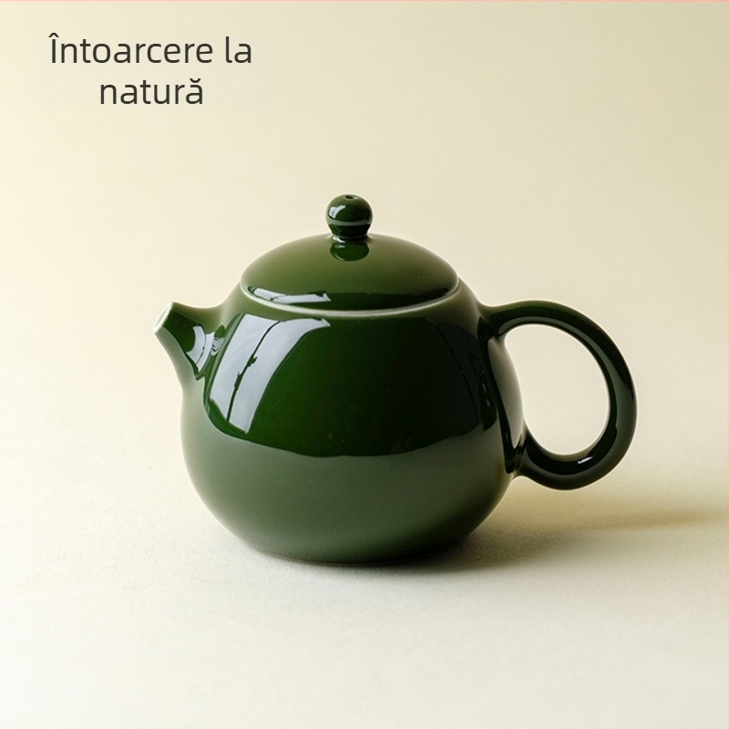 Ceainic ceramic pentru ceai verde cu frunze de bambus, pentru o singură persoană, set de ceai Kung Fu, design modern minimalist