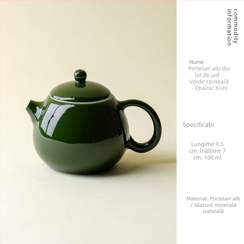 Ceainic ceramic pentru ceai verde cu frunze de bambus, pentru o singură persoană, set de ceai Kung Fu, design modern minimalist