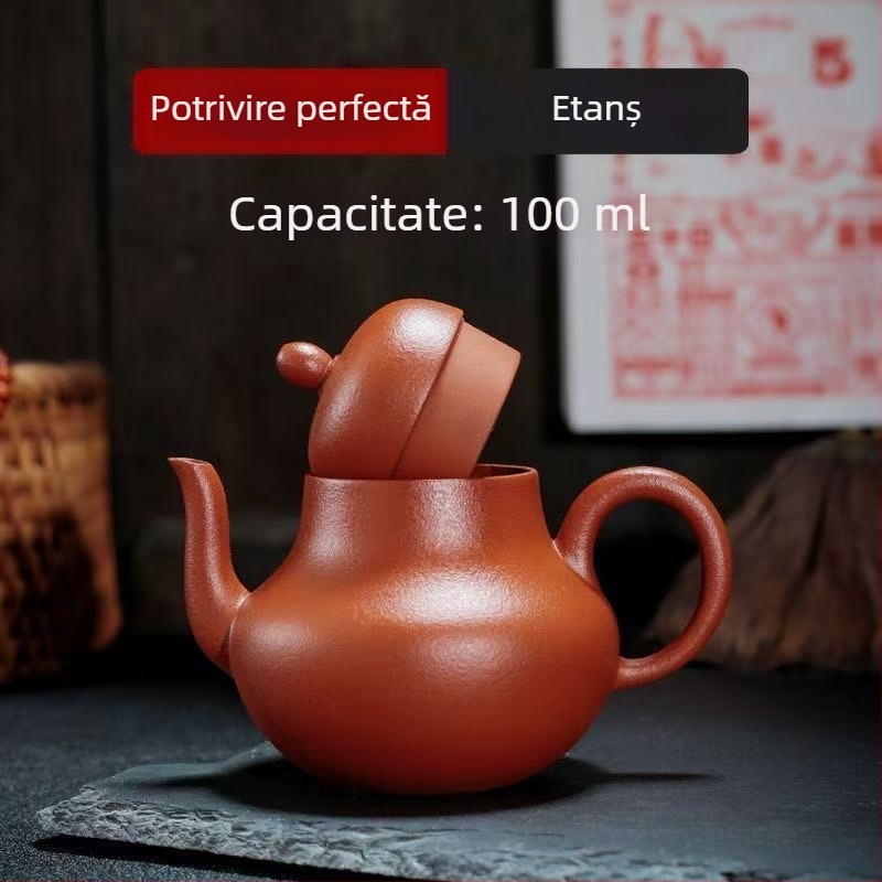 Ceainic mic din lut purpuriu cu nisip, semi-manual, set de ceai Kung Fu pentru uz casnic