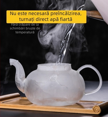 Ceainic din sticlă rezistentă la căldură, cu filtru din oțel inoxidabil, pentru ceremonia Gongfu.