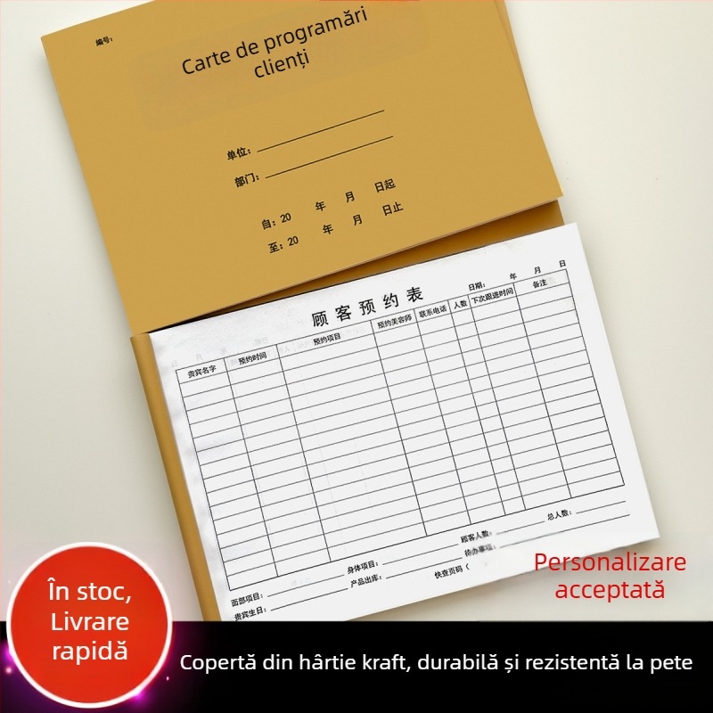 Carte de înregistrare a programărilor și a profilurilor clienților pentru salon de înfrumusețare, formular de înregistrare membru