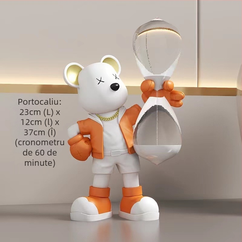 Urs panda creativ cu clepsidră – decor de birou, decor pentru casă, cadou de ziua de naștere