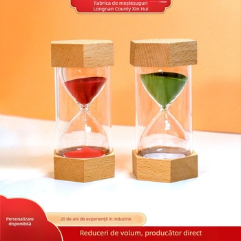 Clepsidră din lemn, 5–30 minute, cadou decorativ pentru casă, lucrat manual