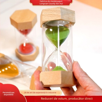 Clepsidră din lemn, 5–30 minute, cadou decorativ pentru casă, lucrat manual