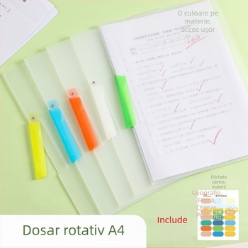 No Worries Organizator A4 pentru foi de test cu clemă pe tijă, capacitate mare, dosar rotativ