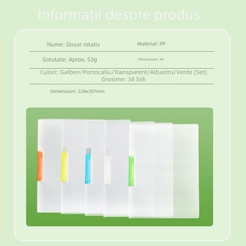 No Worries Organizator A4 pentru foi de test cu clemă pe tijă, capacitate mare, dosar rotativ
