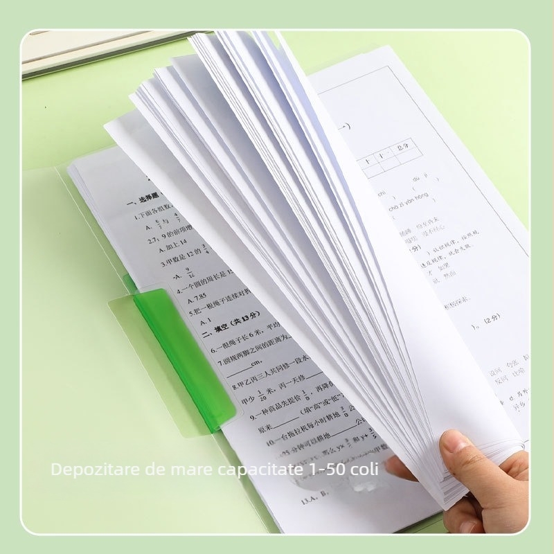 No Worries Organizator A4 pentru foi de test cu clemă pe tijă, capacitate mare, dosar rotativ
